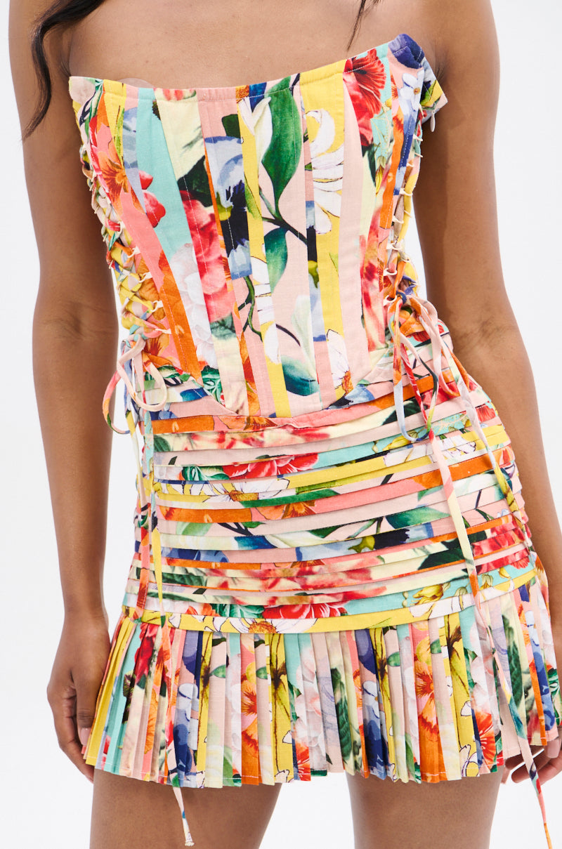 FLOUNCE CORSET MINI DRESS