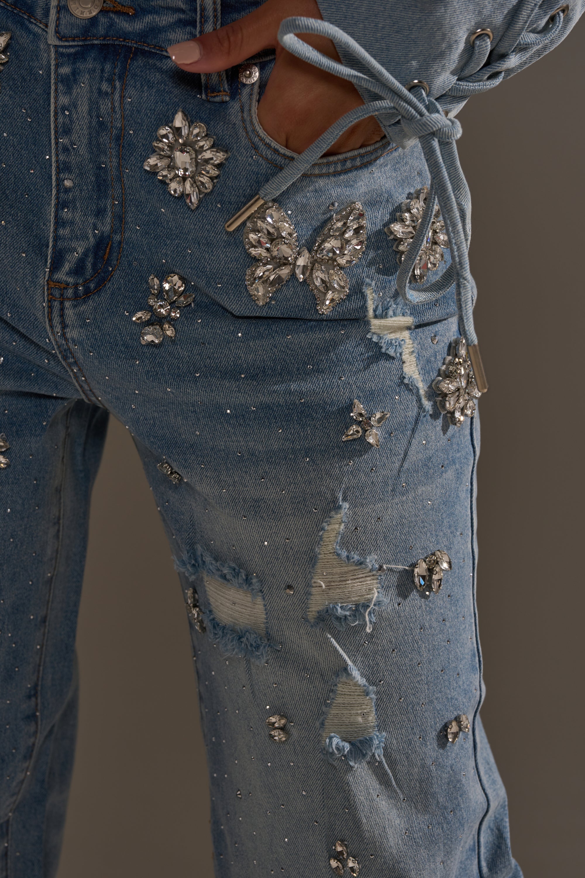 IN YOUR DREAMS RHINESTONE DENIM JEANS