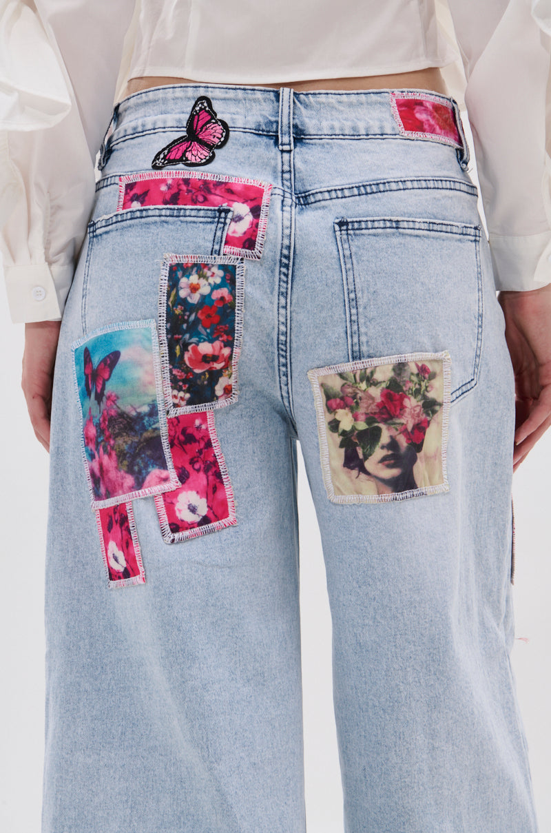 PICTURE PERFECT PATCHWORK DENIM JEANS