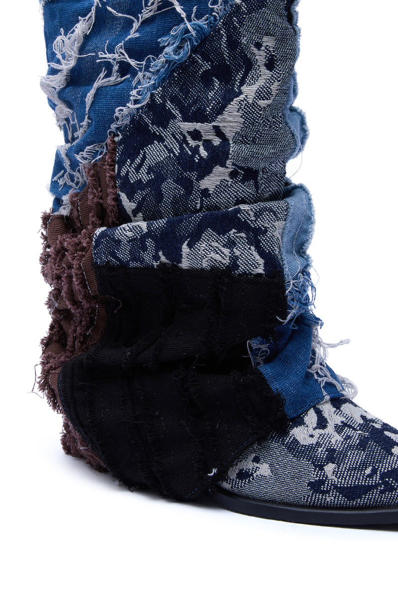 AZALEA WANG GABRYLE MULTI MATERIAL WESTERN BOOTIE