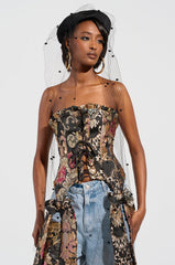 QUEENDOM BROCADE CORSET TOP