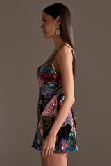 MIXED EMOTIONS BROCADE MINI DRESS