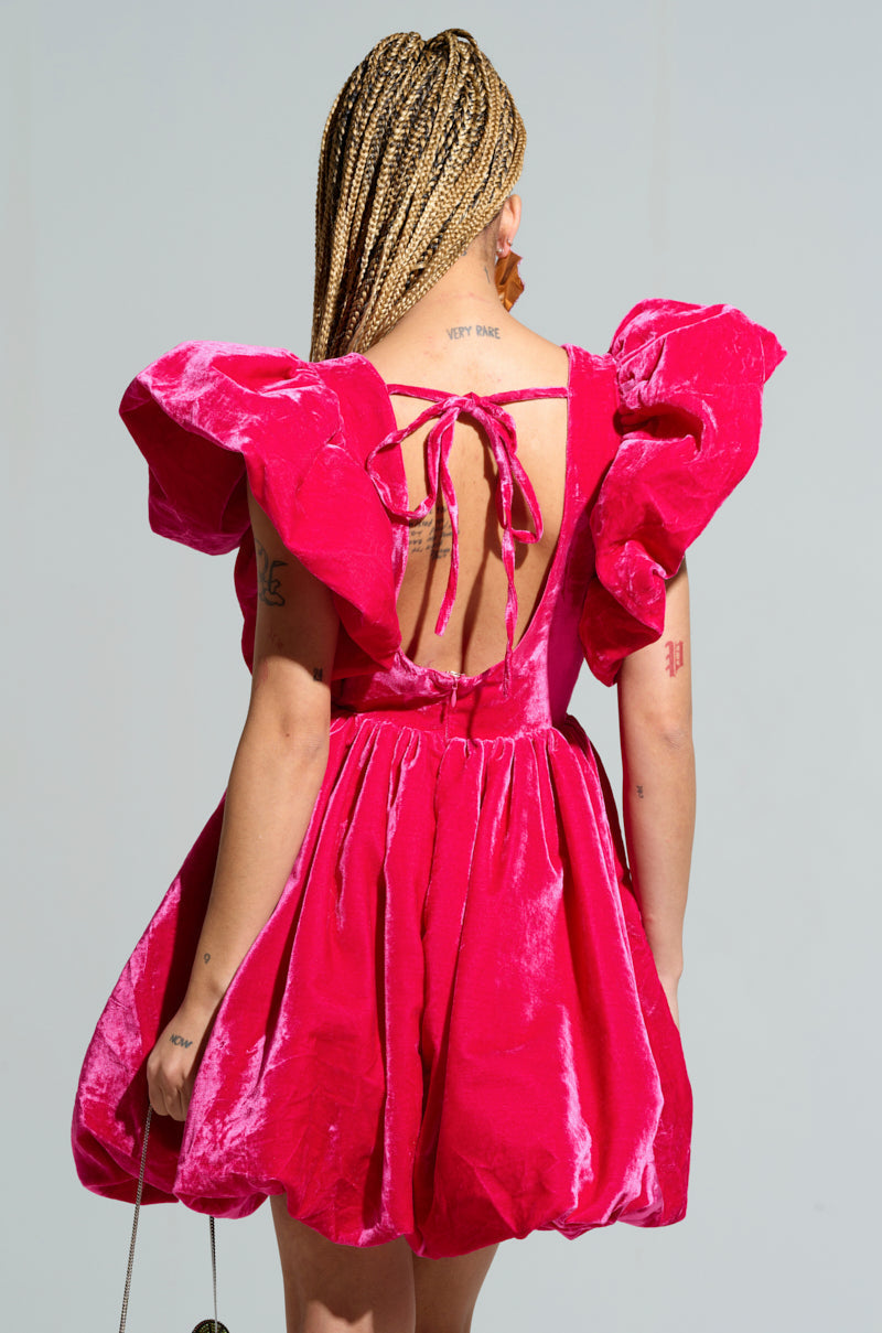 BELLE OF THE BALL VELVET MINI DRESS