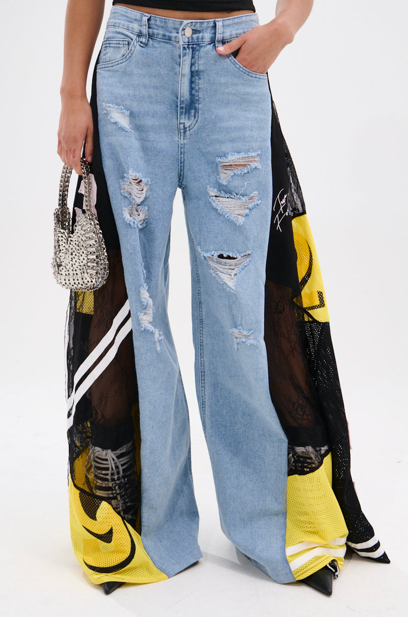 DONT MESS WITH ME WIDE LEG DENIM PANT