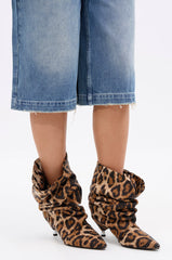 AZALEA WANG GRIMES LEOPARD STILETTO BOOTIE