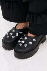 AZALEA WANG HAIN BLACK EMBELLISHED FLAT