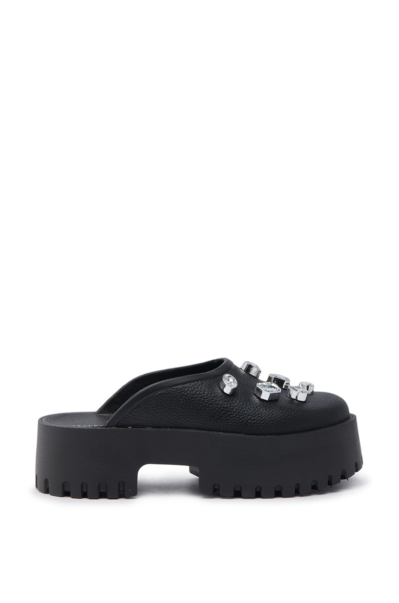 AZALEA WANG HAIN BLACK EMBELLISHED FLAT
