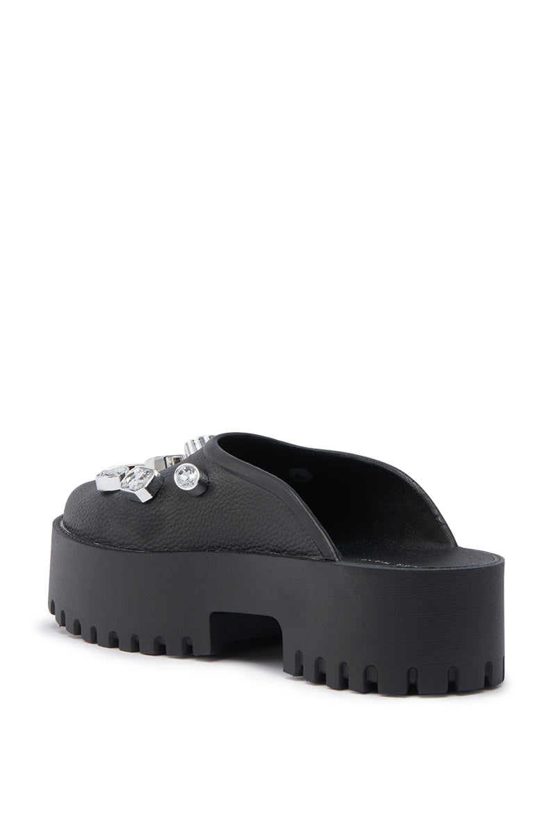 AZALEA WANG HAIN BLACK EMBELLISHED FLAT