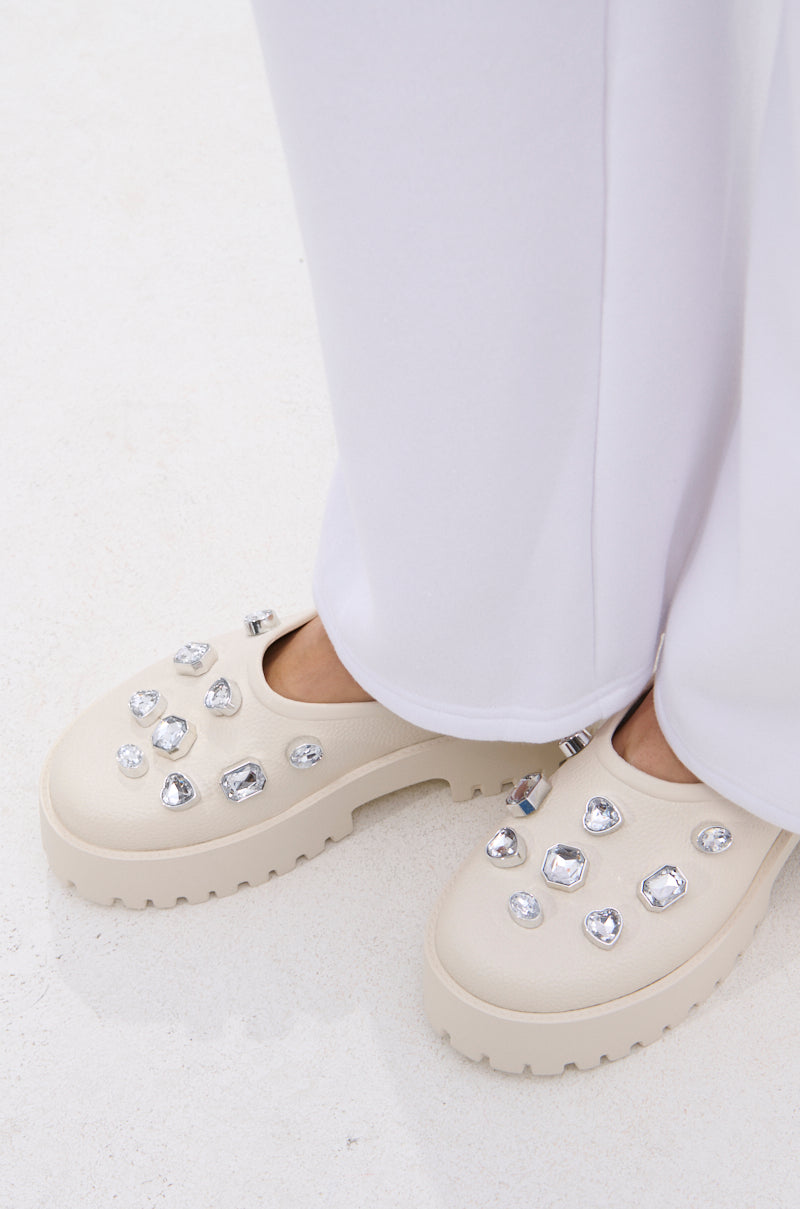 AZALEA WANG HAIN IVORY RHINESTONE FLAT