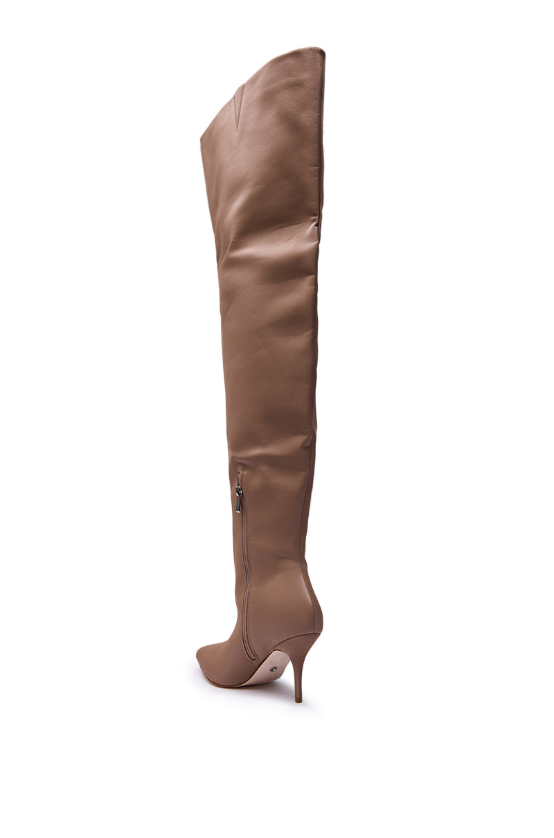 AZALEA WANG HALINA KHAKI THIGH HIGH BOOT