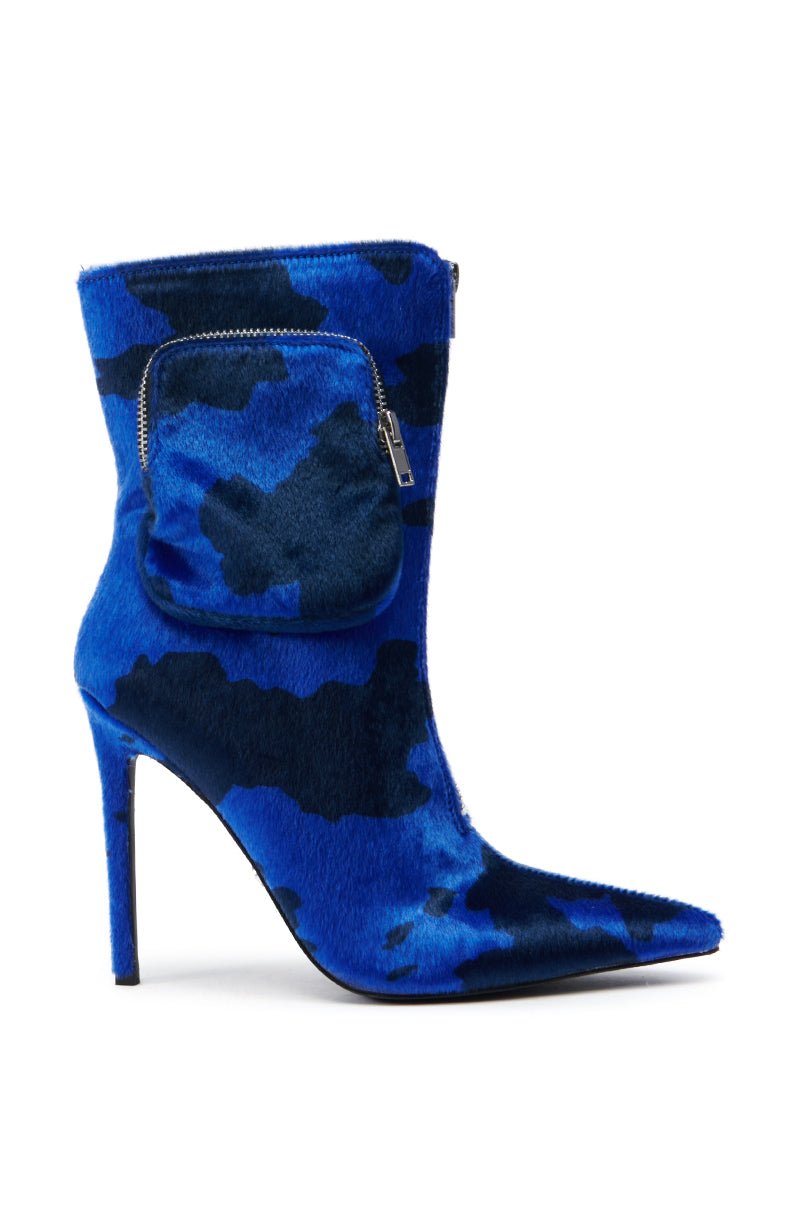 AZALEA WANG HARDEN BLUE STILETTO BOOTIE