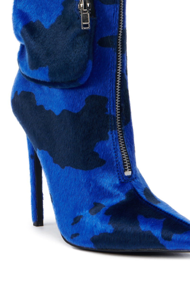 AZALEA WANG HARDEN BLUE STILETTO BOOTIE