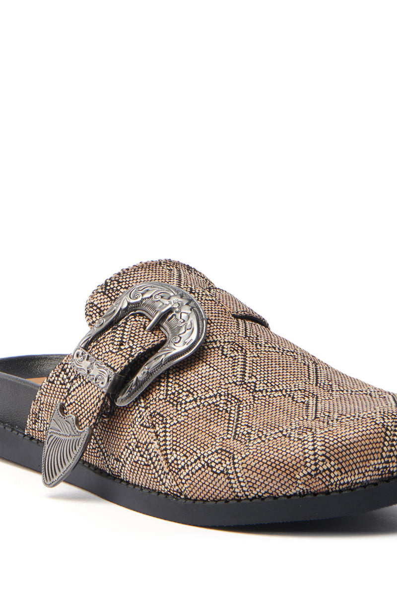 AZALEA WANG INFORMER TAN SNAKE CLOG