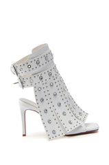 AZALEA WANG IRELYN WHITE EMBELLISHED SANDAL