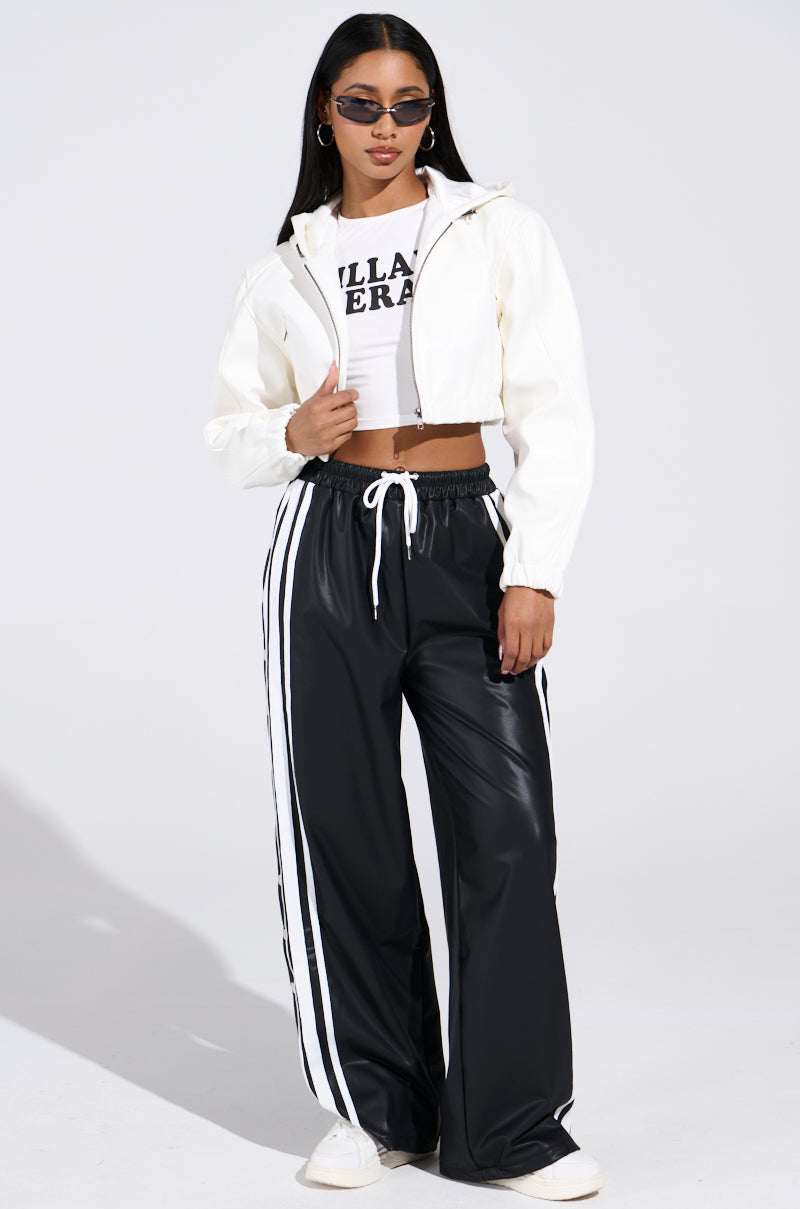 DEX HOODED BOMBER IN WHITE