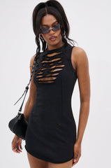 DIXIE SHREDDED MINI DRESS