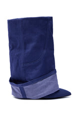 AZALEA WANG JATIN DENIM CUFF FOLD OVER WEDGE BOOTIE