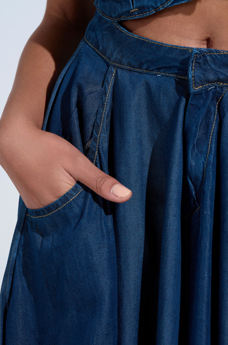 CARRIE ULTRA WIDE LEG DENIM TROUSER
