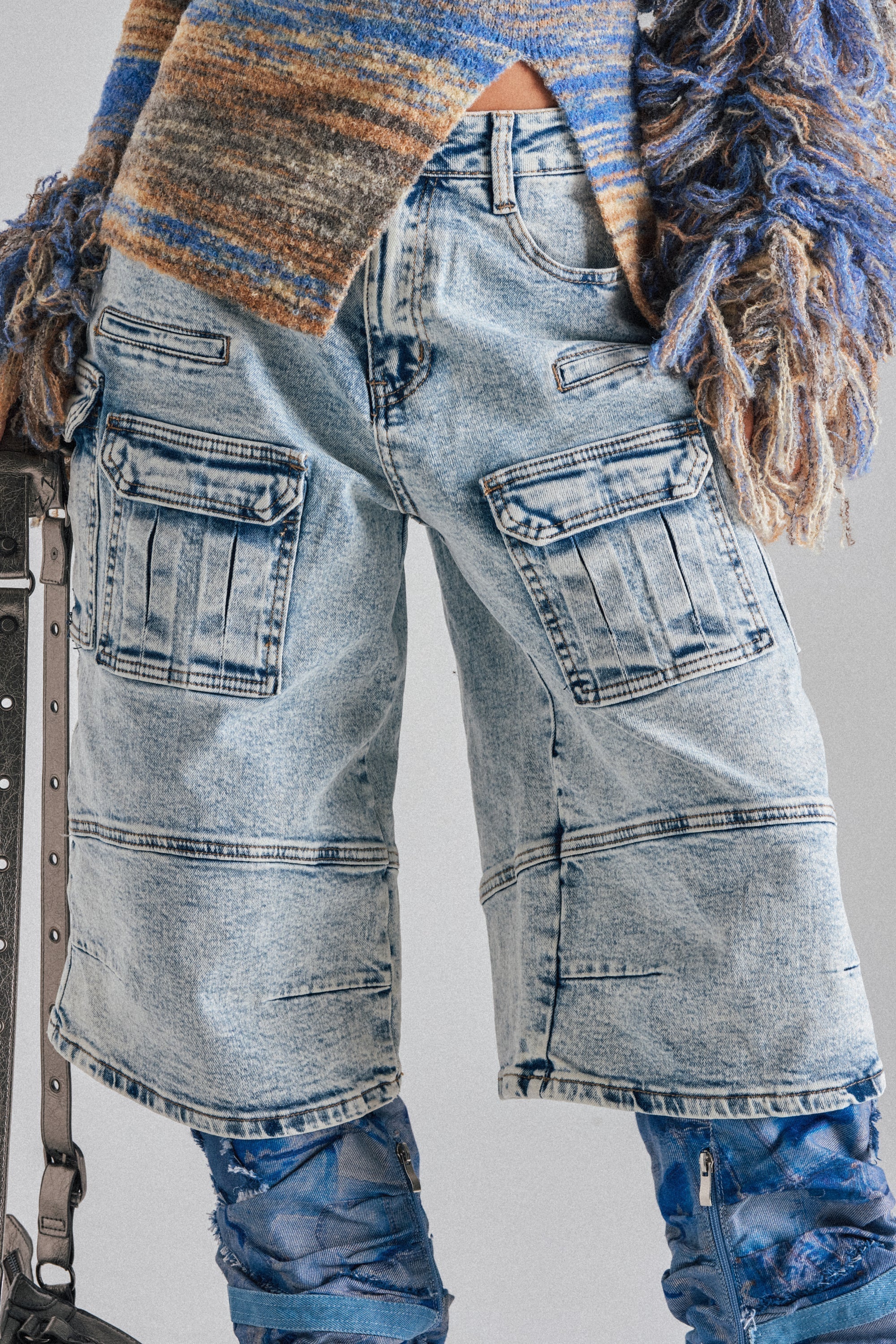 FORGET ME NOT DENIM CARGO BERMUDA SHORT