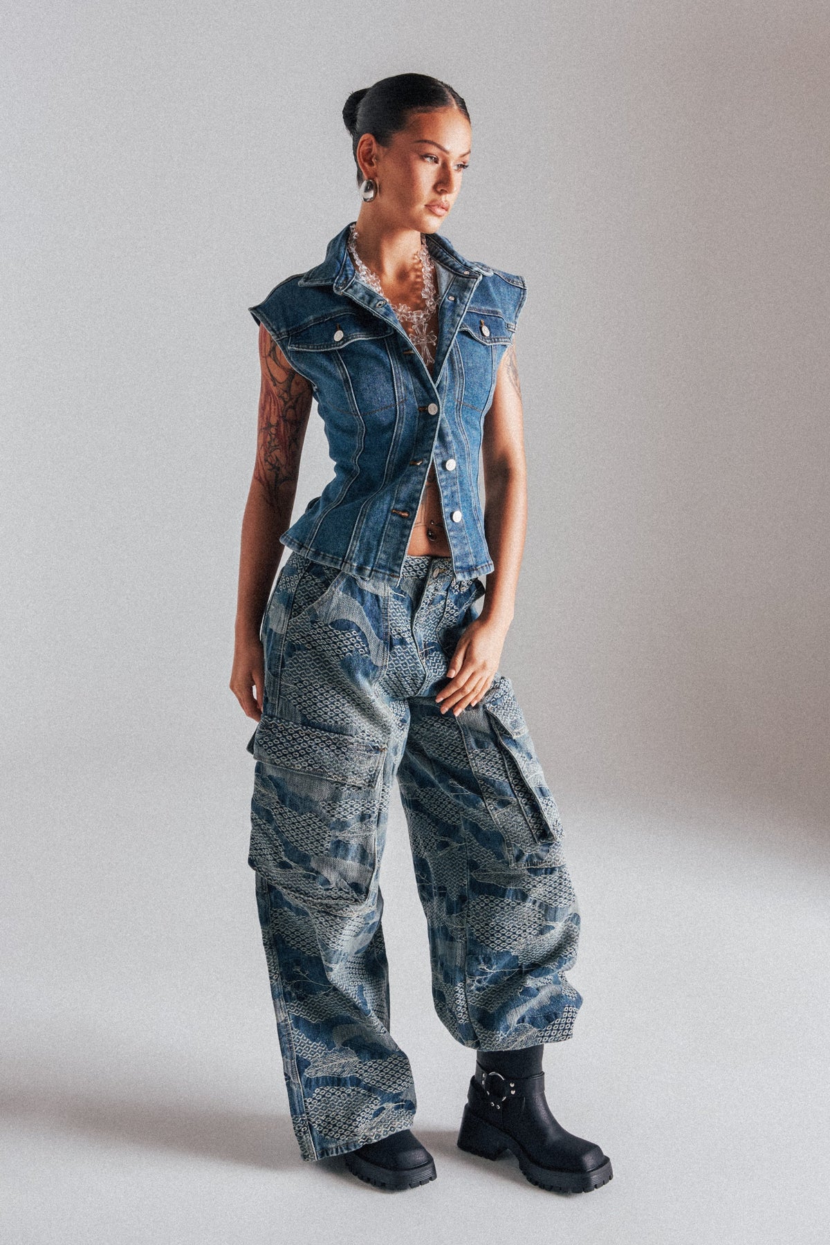 I THINK YOU WANNA KNOW DENIM CARGO PANT
