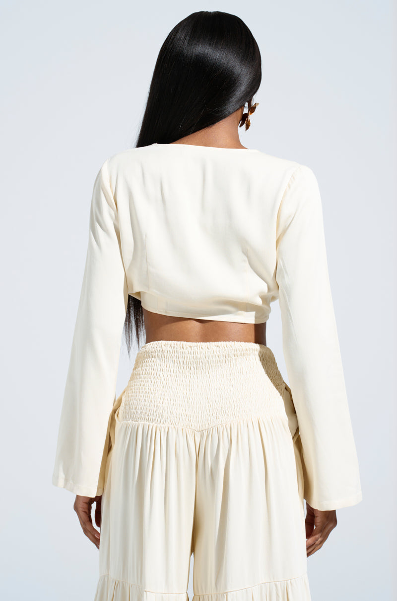 RELAX WITH ME TIE FRONT BLOUSE
