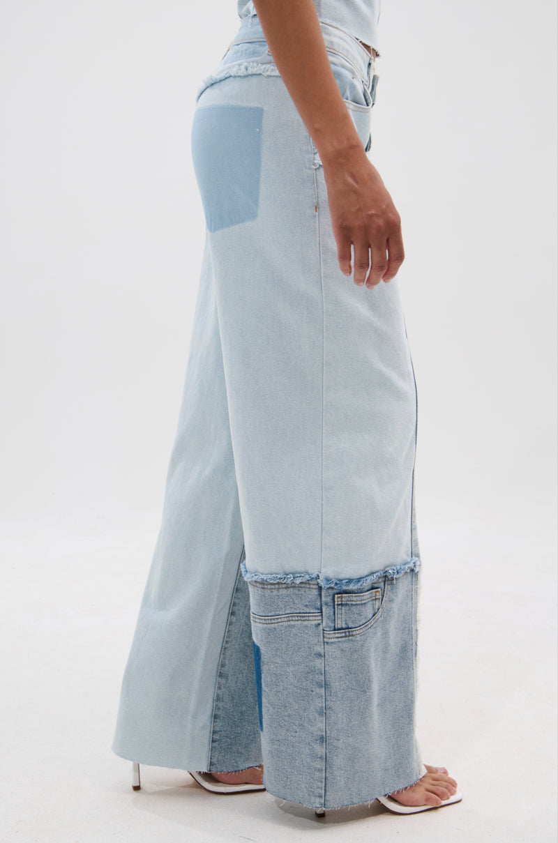 MIX AND MATCH RELAXED DENIM PANTS