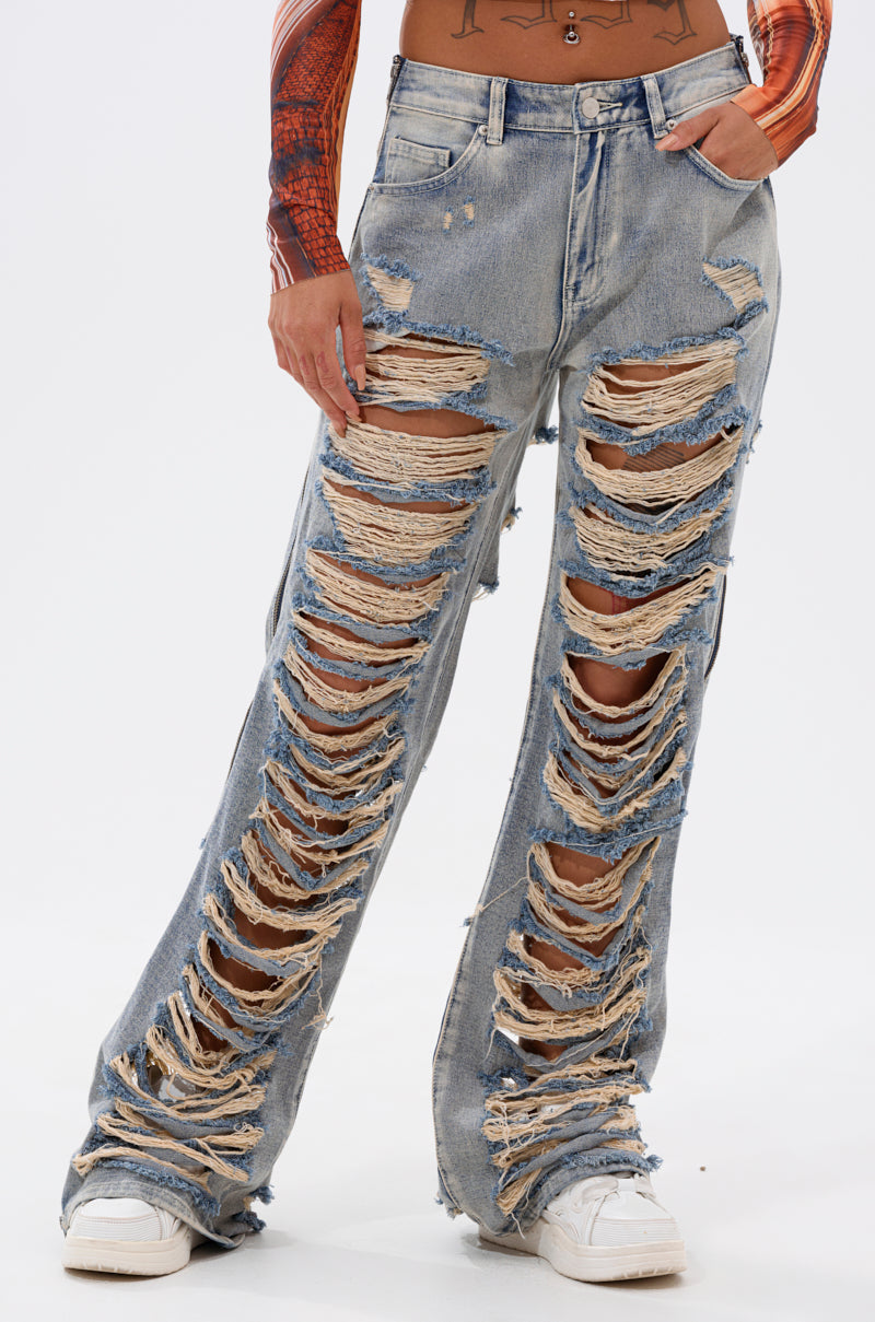 REAL TALK DISTRESSED JEANS