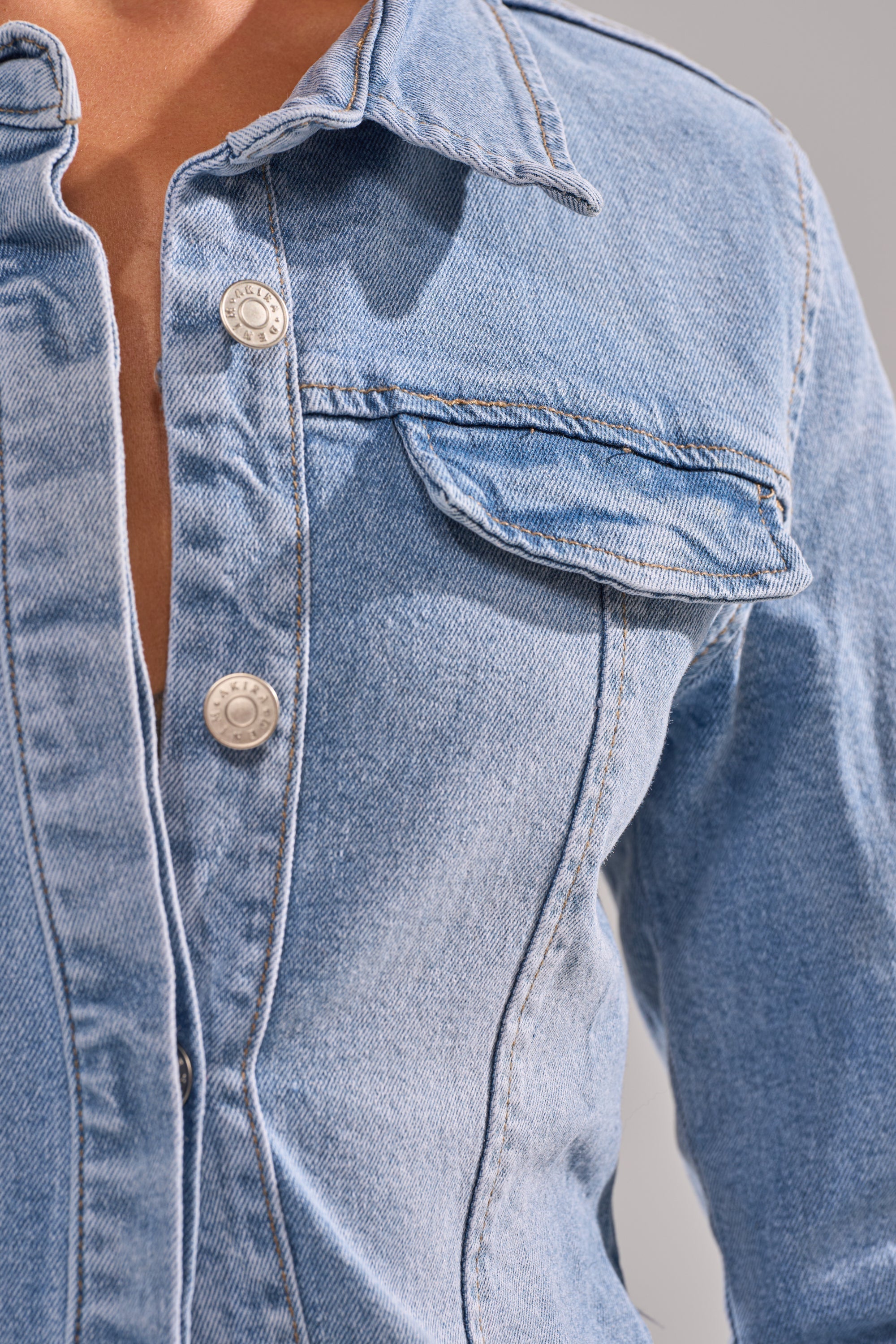 ROCK MY WORLD DENIM BUTTON DOWN