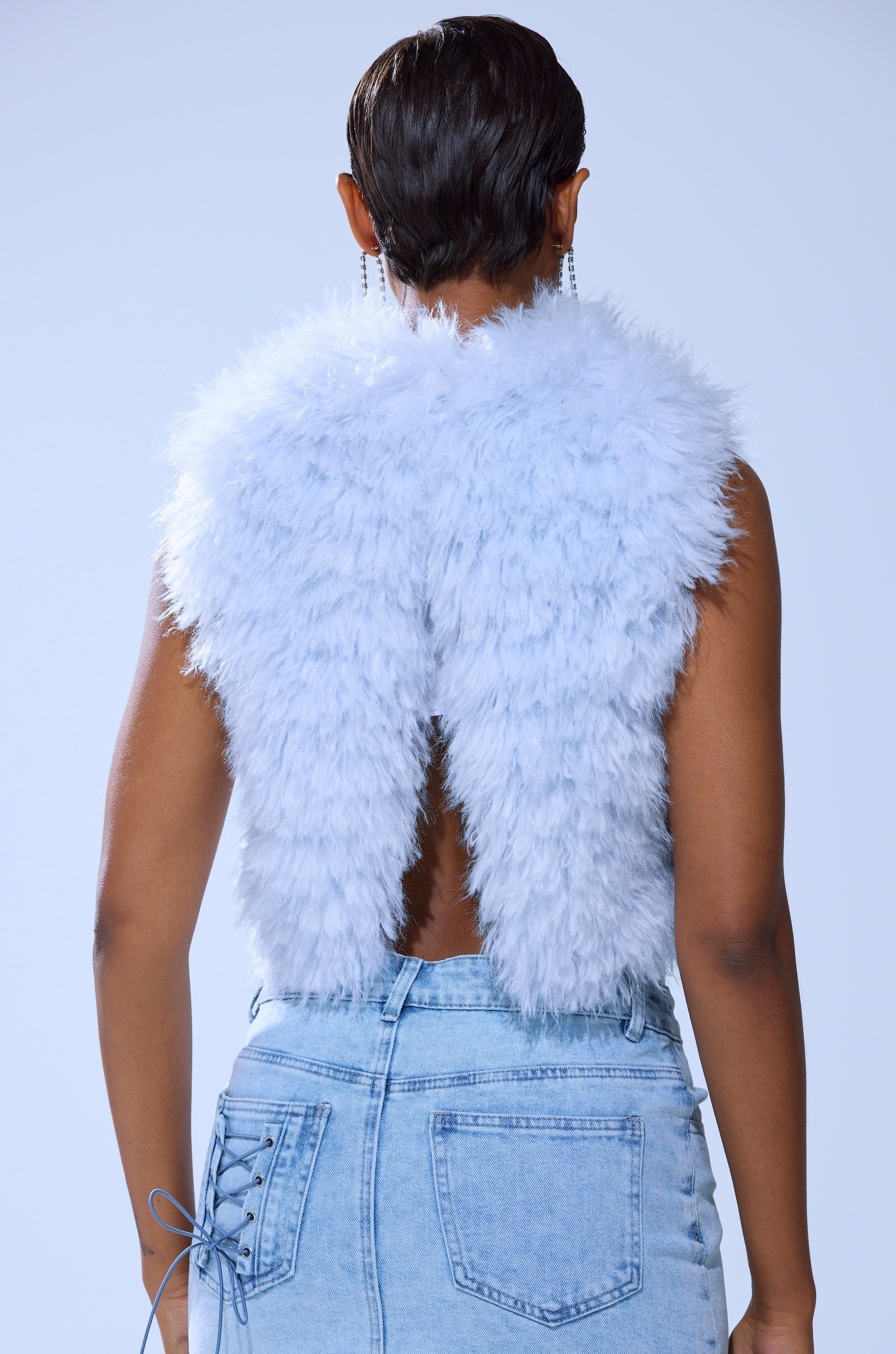 ICY OPEN BACK FUR TOP