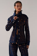 DISCO BABE DENIM BUTTON DOWN
