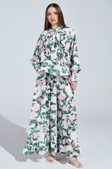DIANE FLORAL WIDE LEG RUFFLE PANT