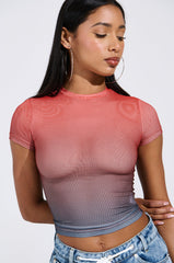DID IT AGAIN OMBRE MESH TSHIRT