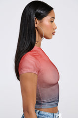 DID IT AGAIN OMBRE MESH TSHIRT