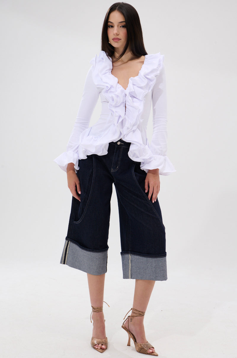 RENAISSANCE RUFFLE DETAIL BLOUSE