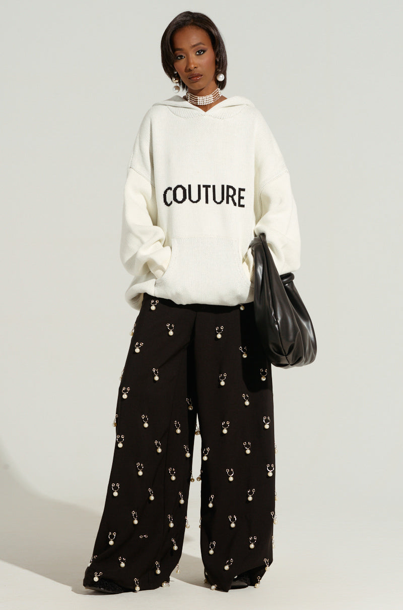 COUTURE OVERSIZED HOODED SWEATER