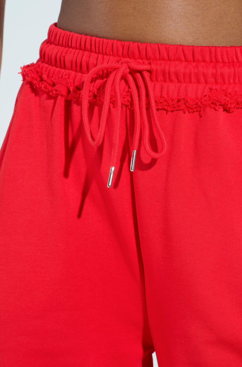 LOVERS CLUB WIDE LEG JOGGER IN RED