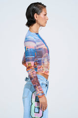 CITY LIGHTS MESH LONG SLEEVE TOP