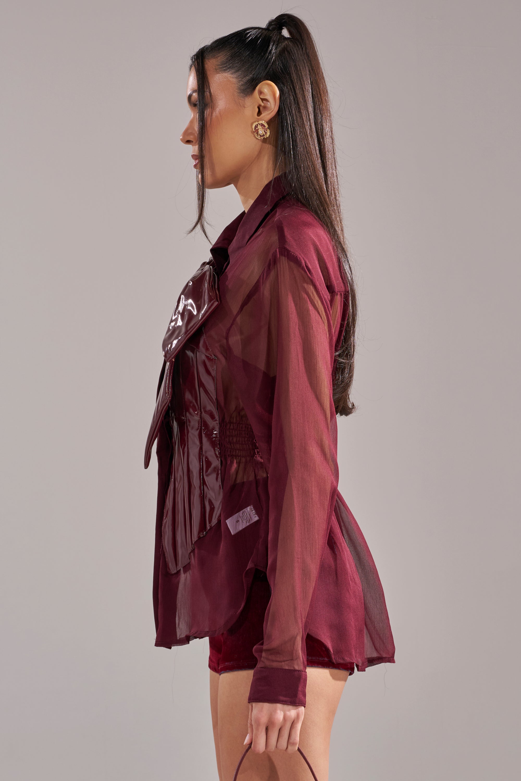CRAZY FOR YOU CHIFFON BUTTON DOWN
