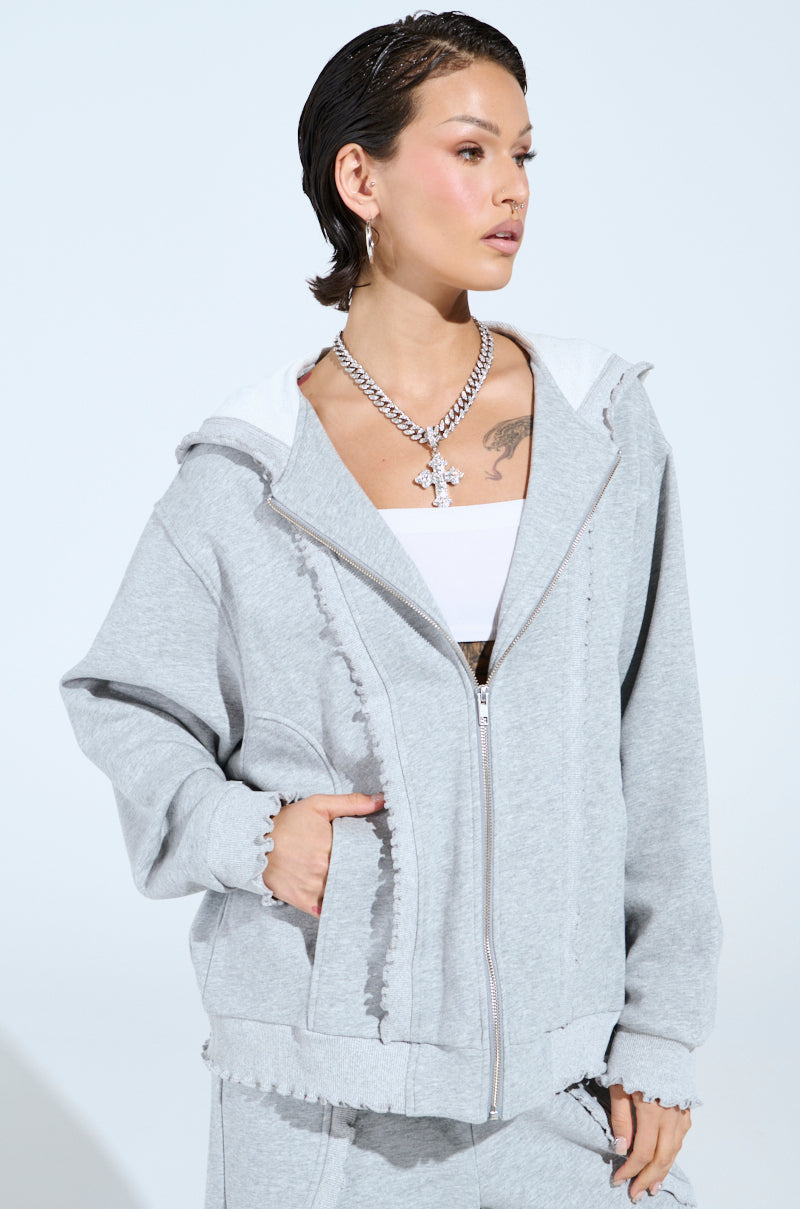 COME CHILL WITH ME ZIP UP SWEATSHIRT
