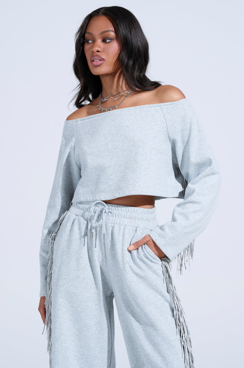 BRINGING IT BACK OFF THE SHOULDER SWEATSHIRT