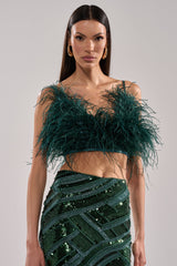 FLY AWAY FEATHER BRA TOP