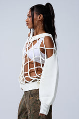 OVER THE TOP CUT OUT OVERSIZED SWEATER