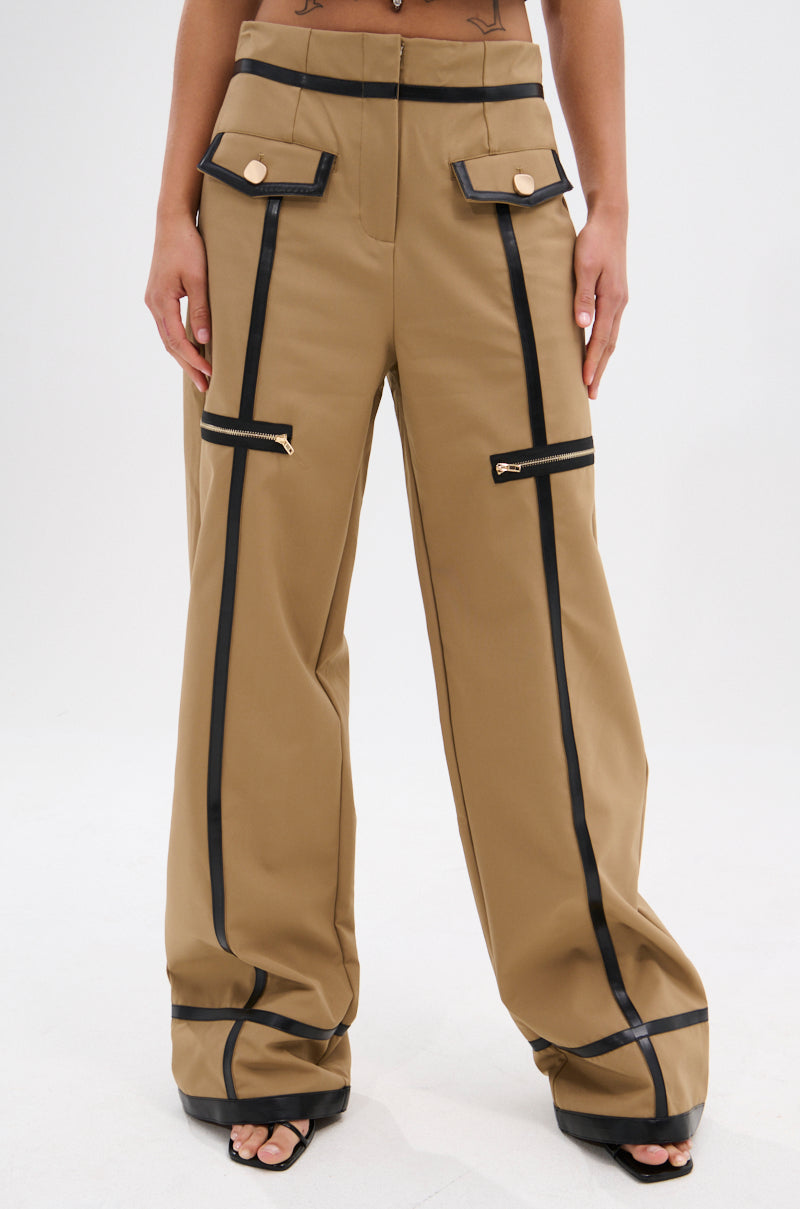 EAST HAMPTON WIDE LEG TROUSERS IN BROWN