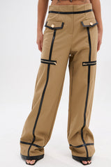 EAST HAMPTON WIDE LEG TROUSERS IN BROWN