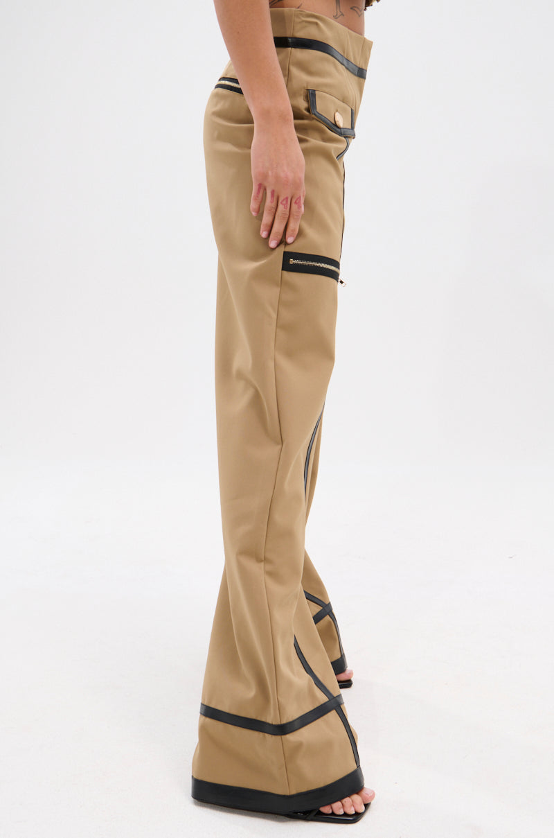 EAST HAMPTON WIDE LEG TROUSERS IN BROWN