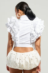 OVER AND OVER RUFFLE TOP