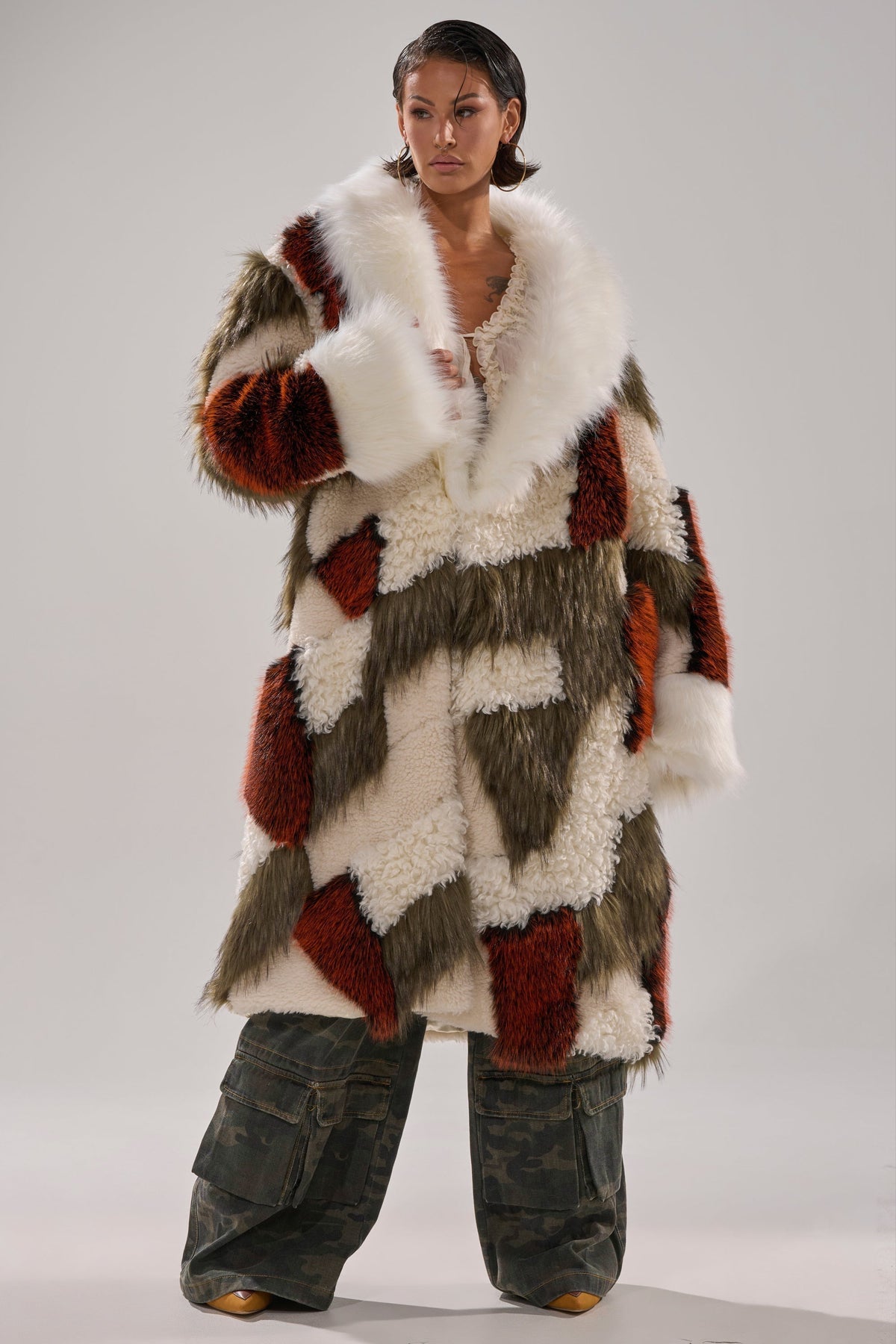 FLEUR PATCHWORK FAUX FUR