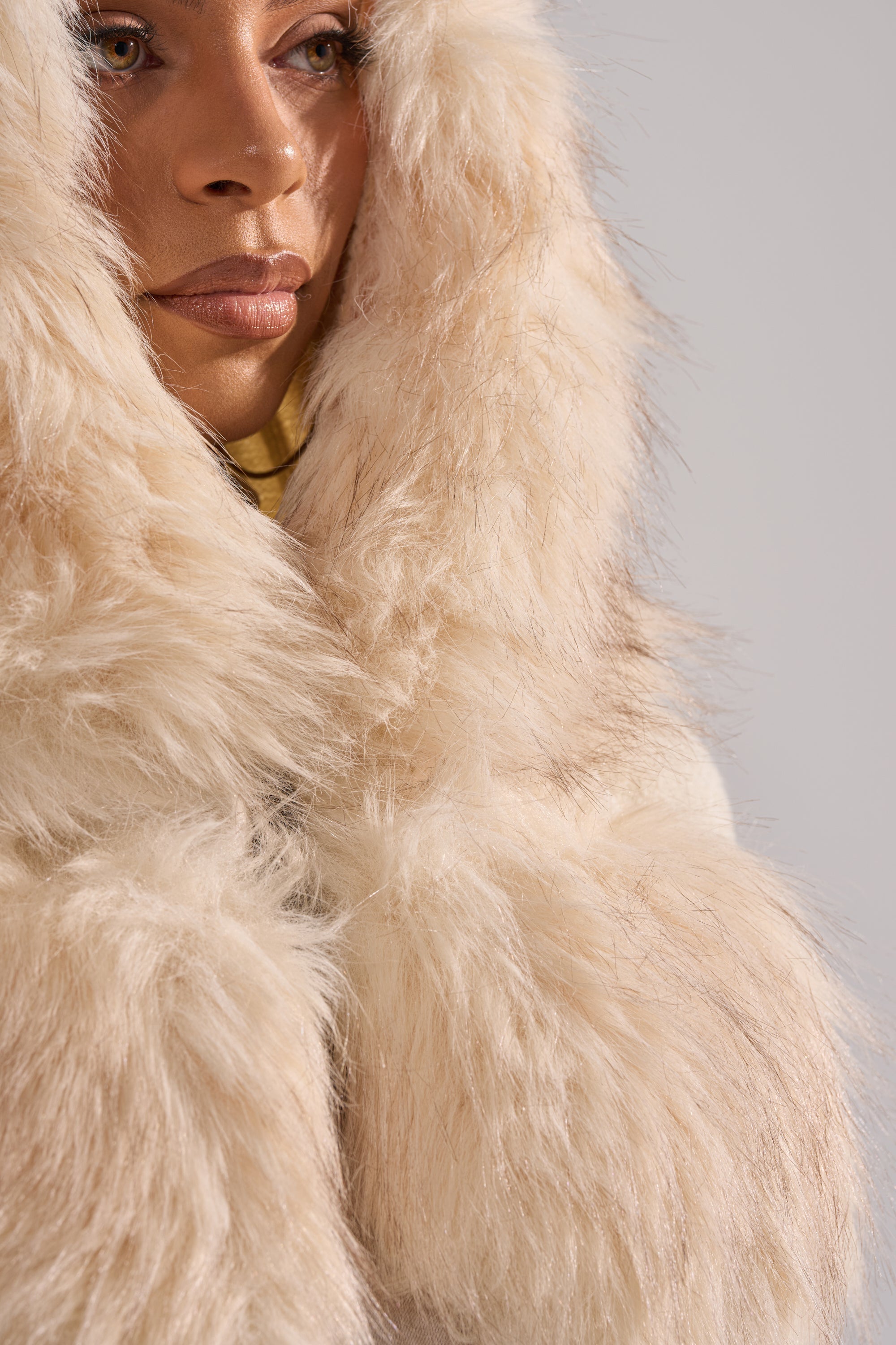 LUXURIOUS FAUX FUR HOODED VEST
