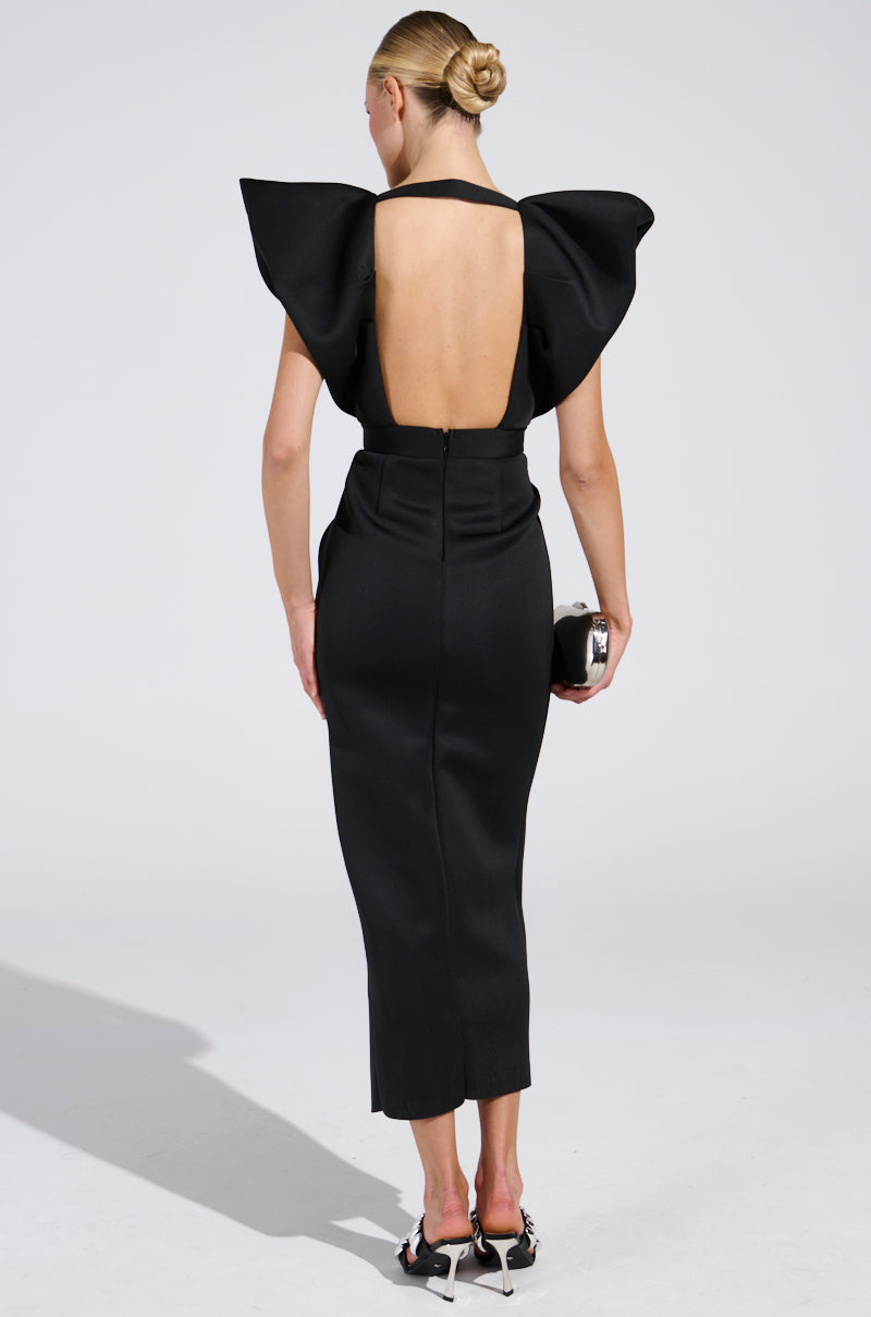 GAGA AT THE OSCARS PUFF SLEEVE MAXI DRESS