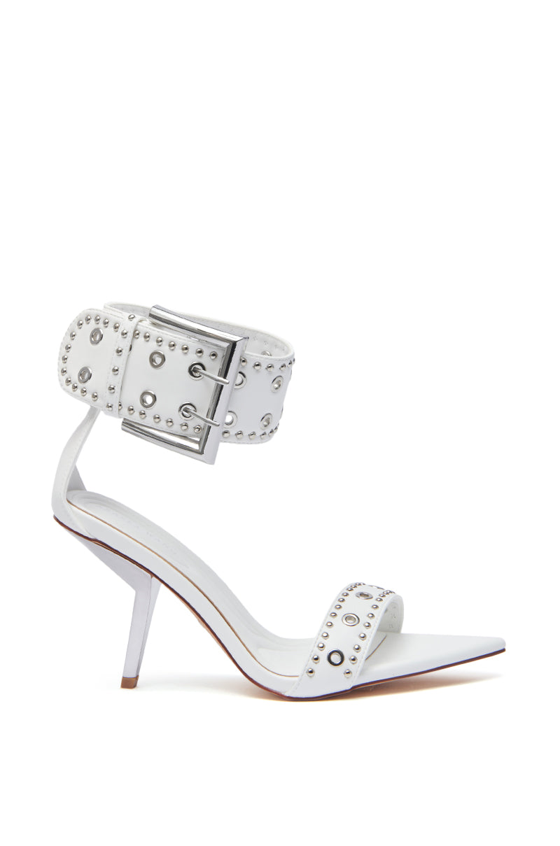 AZALEA WANG LOBELIA WHITE HARDWARE DETAIL SANDAL